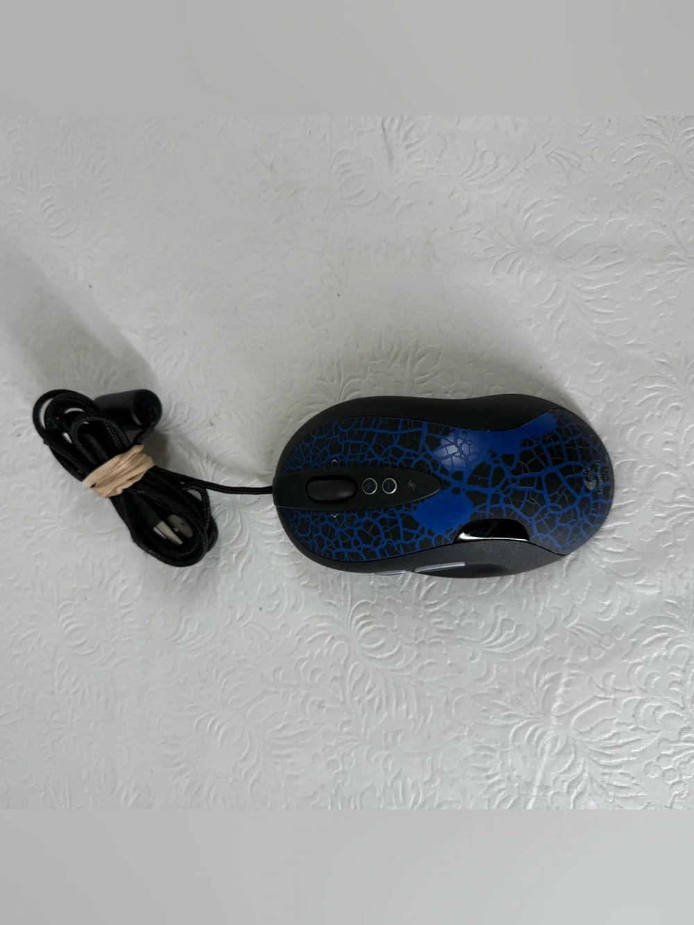 E1 Logitech G5 Gaming Mouse Black Blue w/ 6 Weight Set 832485-0000, Tested & OEM